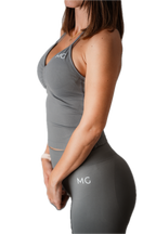 Top AURA gris plomo / negro